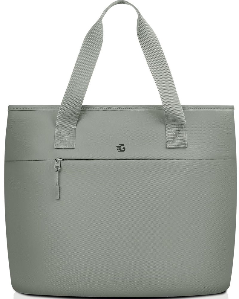 GLORIEROO 2-in-1 Insulated Lunch Tote Bag for Women, Soft Cooler Bags with 15.6 Inch Laptop Compartment, Large Capacity Computer Handbag for Work, Nurse, Office, Outdoor, Beach,Gym (Agave Green) - Image 1