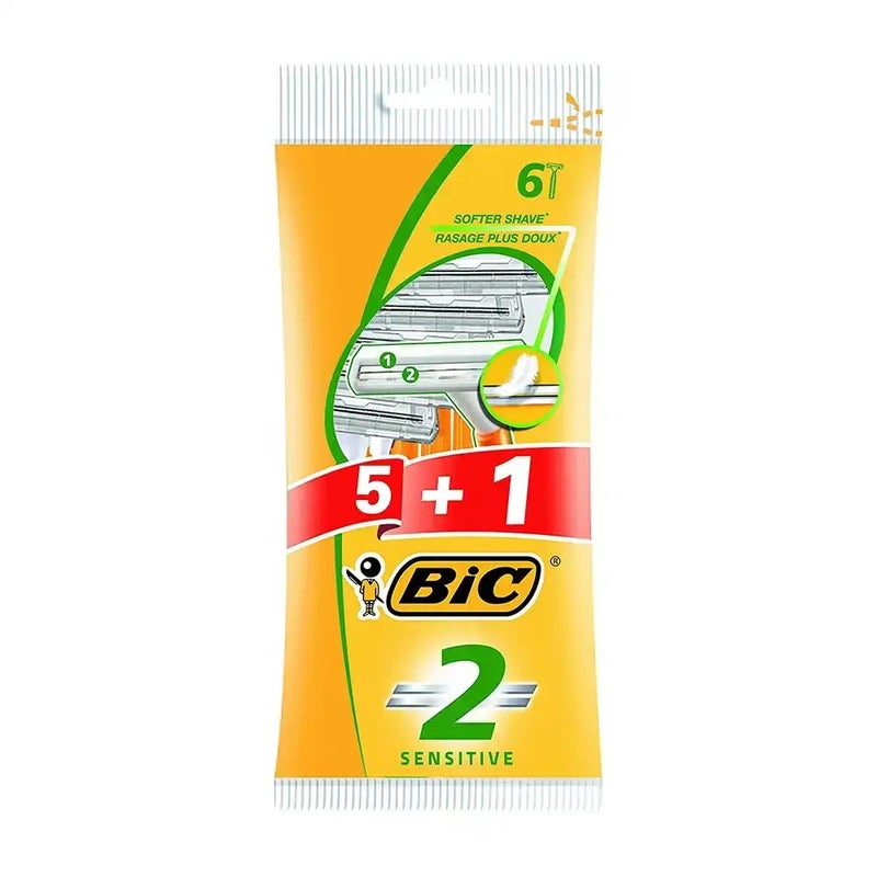 Bic شفرات بيس الحساسة ذات الاستخدام الواحد، عبوة من 6 قطع - Image 1