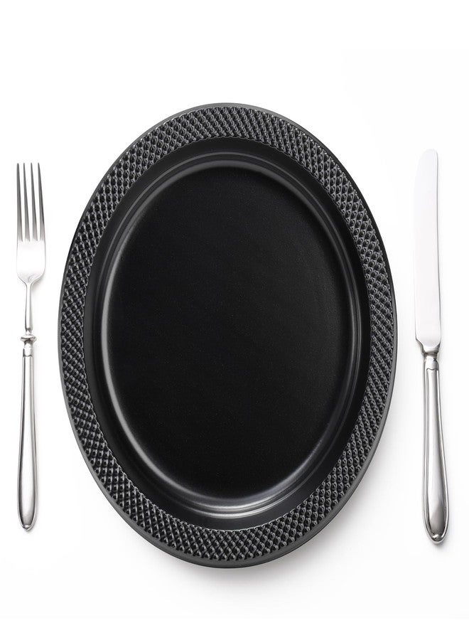 Cididu 200 Pcs Black Disposable Plates for Party, 6 Inch Small Plastic Dessert Plates, Round Appetizer Plate for Dinner, Sturdy Bulk Black Cake Plates for BBQ Wedding Birthday Travel Events Buffets - Image 5