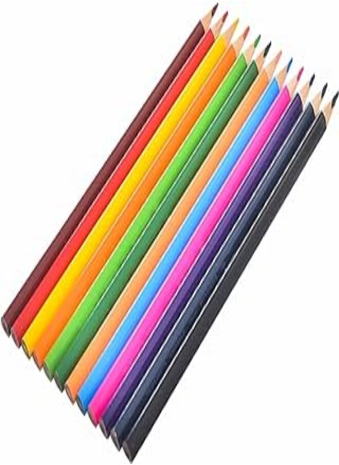 YALONG Yalong YL-83018-12 Coloured Pencil Triangular Pack of 12 Color For Student, School - Multi Color 