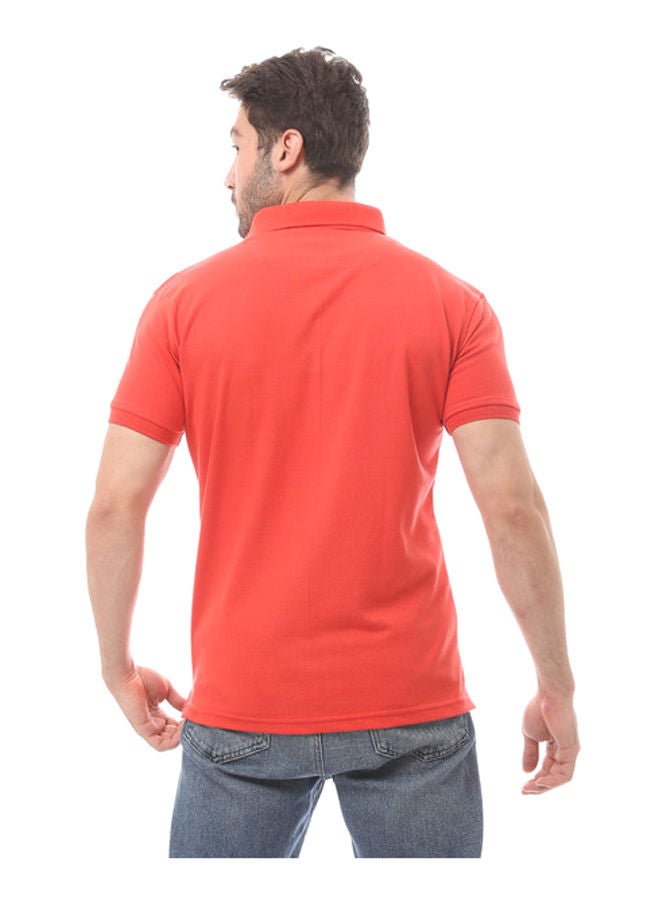 Andora Solid Summer Comfy Polo Shirt-Watermelon  - Image 3