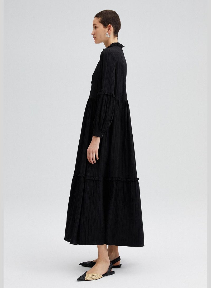 Touche فستان ميدي أسود مزخرف - Image 2