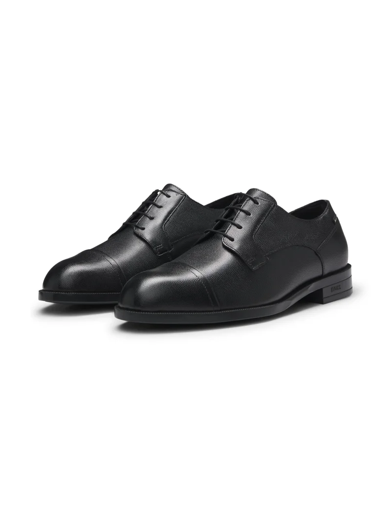 BOSS Printed-leather Derby shoes with cap toe