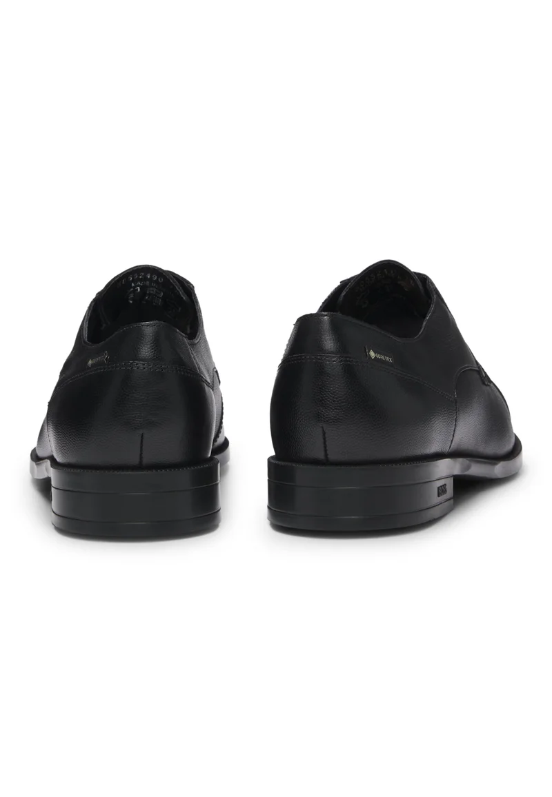 BOSS Printed-leather Derby shoes with cap toe