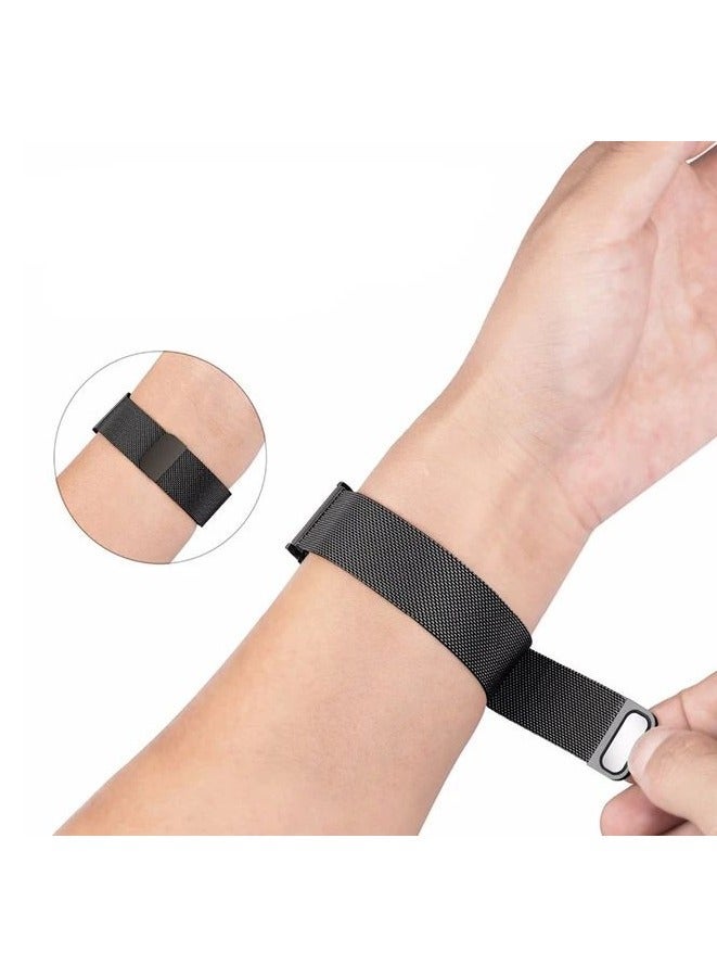 سوار لساعة Huawei Watch Fit 3 2024 ، حزام حلقي مغناطيسي، سوار معصم من الفولاذ المقاوم للصدأ، نمط عمل كلاسيكي، سوار شبكي معدني لساعة هواوي فيت 3، للنساء والرجال، أسود - Image 3