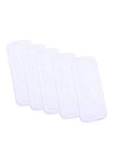 4 Layer Nappy Cloth Liners Washable & Reusable Microfiber Diaper Insert Pads For Babies Infants Children Toddlers (White Pack Of 5)