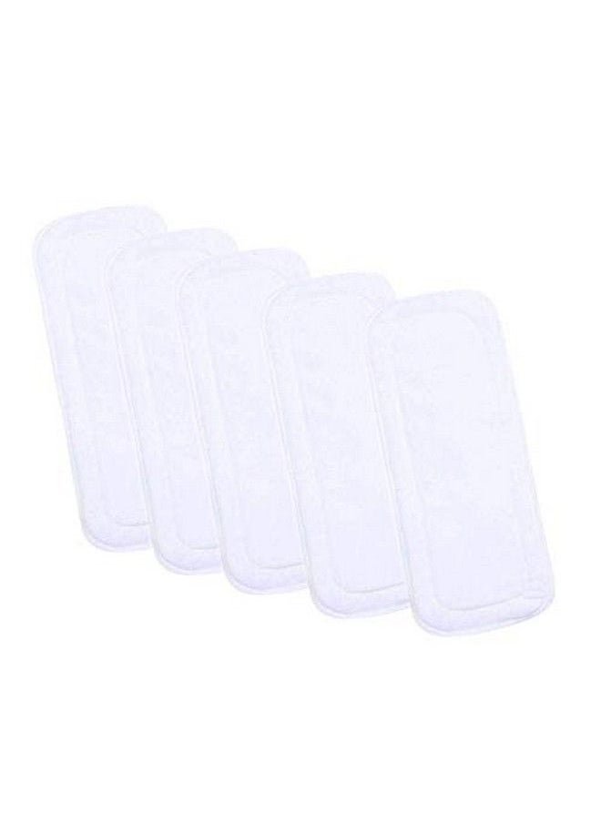 The Little Lookers 4 Layer Nappy Cloth Liners Washable & Reusable Microfiber Diaper Insert Pads For Babies Infants Children Toddlers (White Pack Of 5)  - Image 1