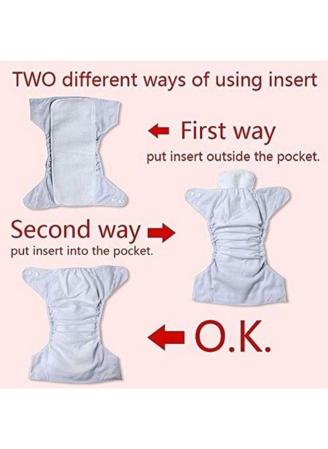The Little Lookers 4 Layer Nappy Cloth Liners Washable & Reusable Microfiber Diaper Insert Pads For Babies Infants Children Toddlers (White Pack Of 5)  - Image 5