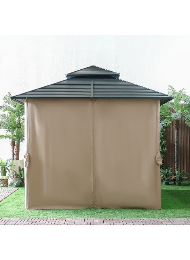 DANUBE HOME شرفة معدنية تيتان مع مقاعد - رمادي/بني - 3x3 م - إطار حديدي متين وسقف فولاذي مجلفن - يتسع لـ 6-8 أشخاص - يشمل ضمان لمدة عامين - مثالي للمعيشة في الهواء الطلق - Image 3