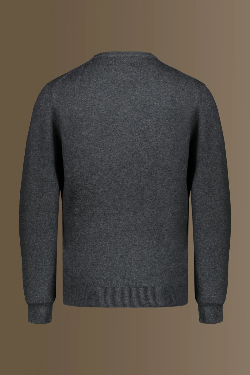 Doppelganger Grey Round neck sweater in cotton- wool blend - MD Grey for Men | Best Price UAE