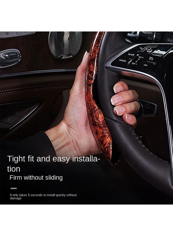 Peach Wood Grain Pattern Steering Wheel Cover 38cm 15inch Anti Slip Car Accessories - Image 4