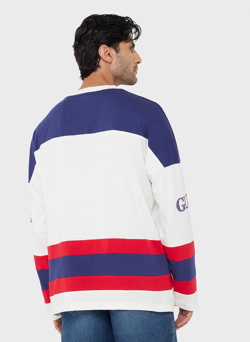 Guess Jeans Unisex Hockey Crew Neck T-Shirt