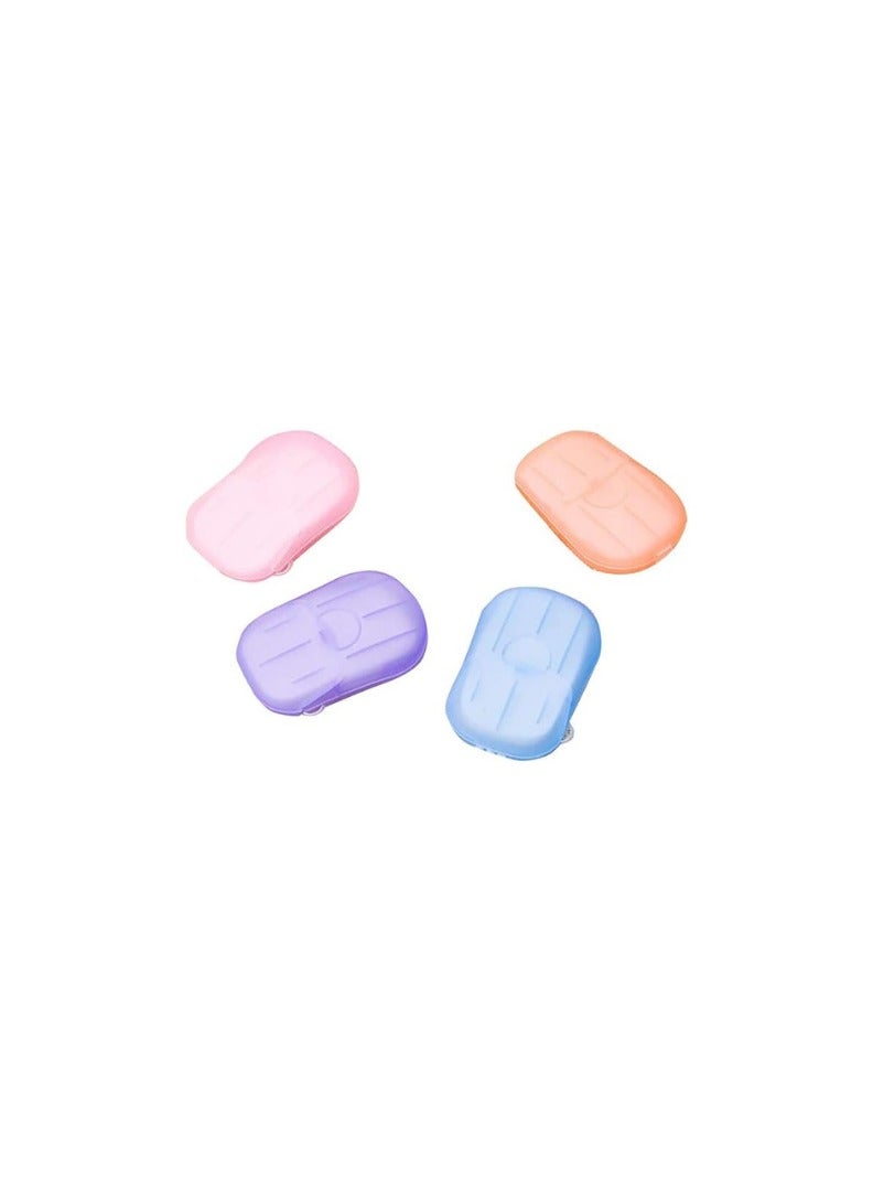 4Boxes Travel Portable Disposable Boxed Soap Paper Foaming Box Scented Bath Wash Hands Mini Paper (Multicolor)