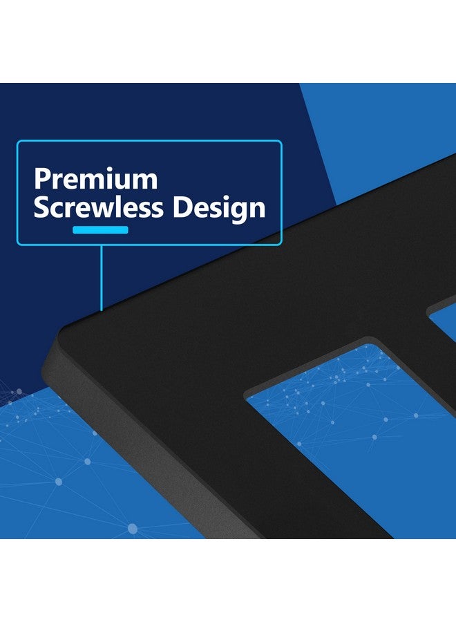 LIDER Matte Finish Double Decorator Switch Cover, Screwless Wall Plate, Mid-Size 2-Gang 4.88" x 4.92", Polycarbonate Thermoplastic, UL Listed, LSWP-32M-BK, Black - Image 2