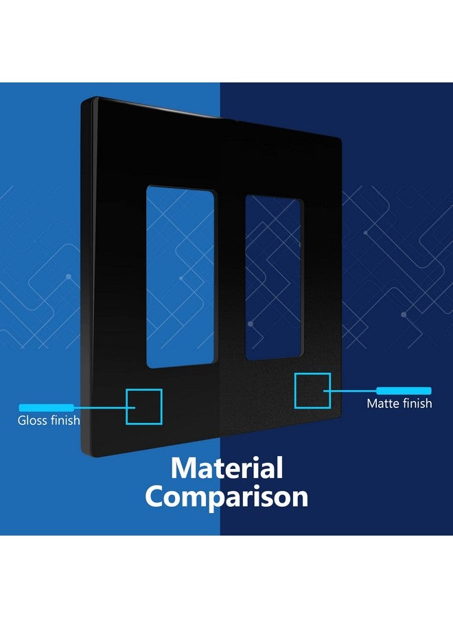 LIDER Matte Finish Double Decorator Switch Cover, Screwless Wall Plate, Mid-Size 2-Gang 4.88" x 4.92", Polycarbonate Thermoplastic, UL Listed, LSWP-32M-BK, Black - Image 4