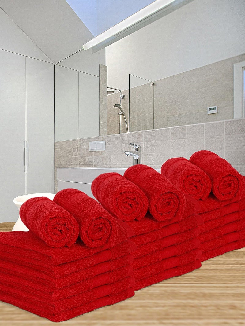 Casa Lino 4 Piece Bath Towel Set | 1 Bath Towel, 2 Wash Cloth, 1 Hand Towels | Bathroom Essentials for New Home, 100% Cotton Luxury Towels, Highly Absorbent Bathroom Set, Red - Image 3