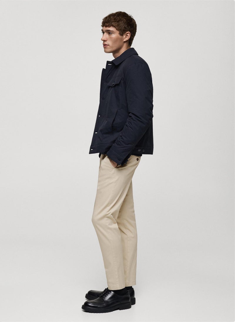 Mango Man Prato Cropped Tapered Chino Trousers  - Image 3