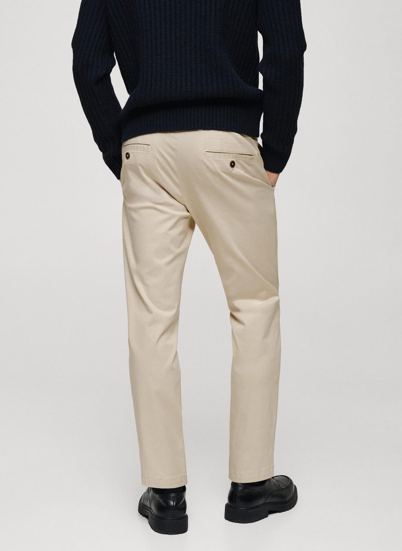 Mango Man Prato Cropped Tapered Chino Trousers  - Image 2