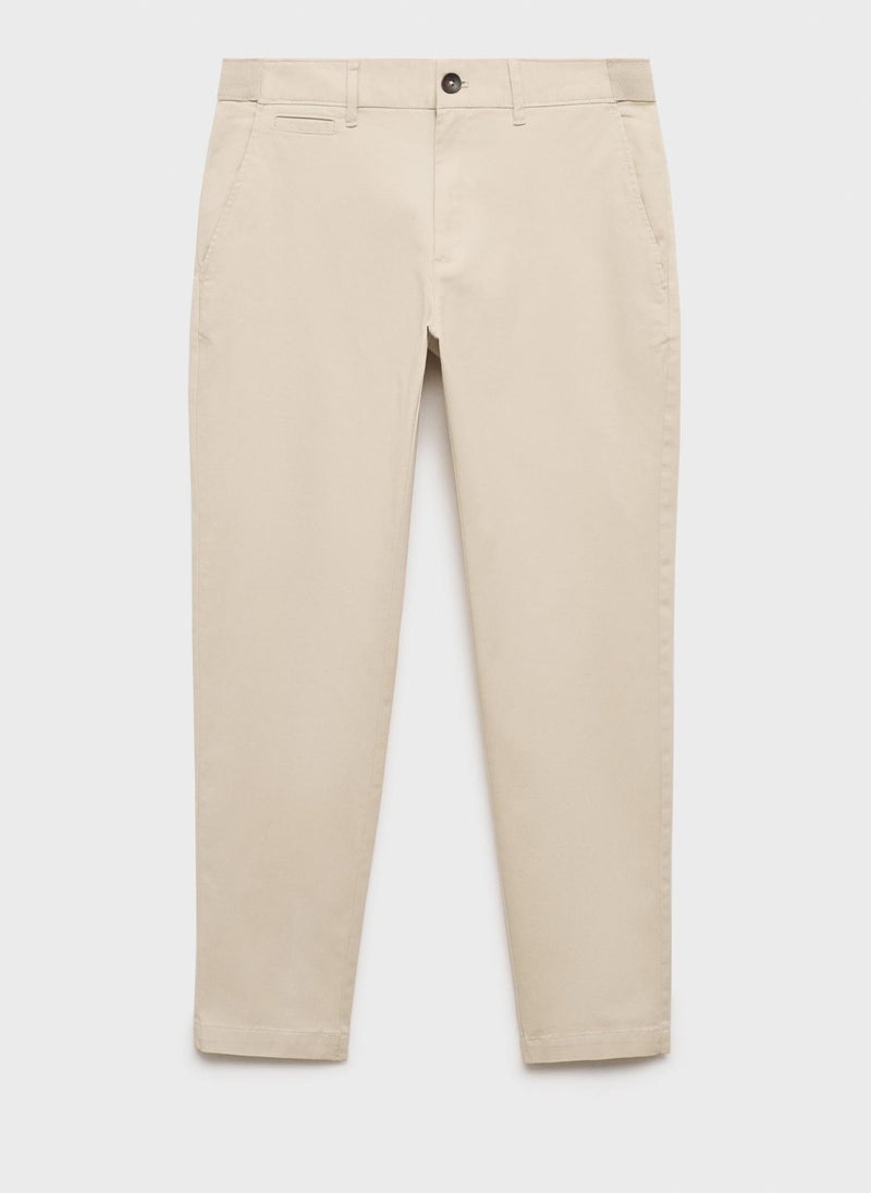 Mango Man Prato Cropped Tapered Chino Trousers  - Image 5