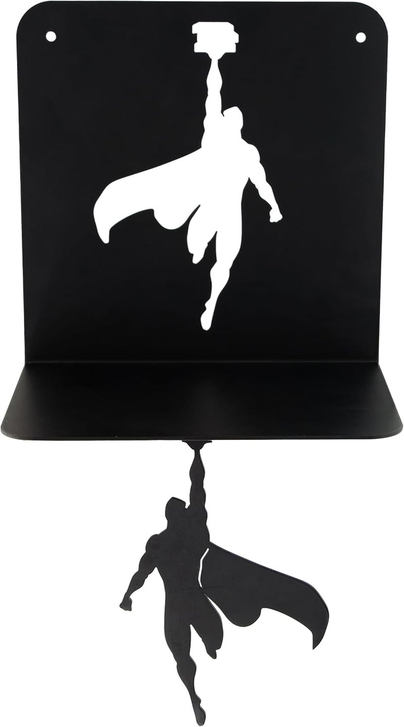 getDigital Superhero Bookshelf  Small WallMounted Metal Shelf for Comic Book Fans  Black 213 x 21 x 15 cm - Image 1