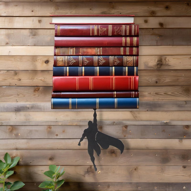 getDigital Superhero Bookshelf  Small WallMounted Metal Shelf for Comic Book Fans  Black 213 x 21 x 15 cm - Image 2