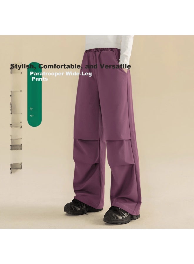 Pepco Kids Boys And Girls Paratrooper Casual Outdoor Windproof Cargo Hiking Pants 2504 Purple 130 - Image 1
