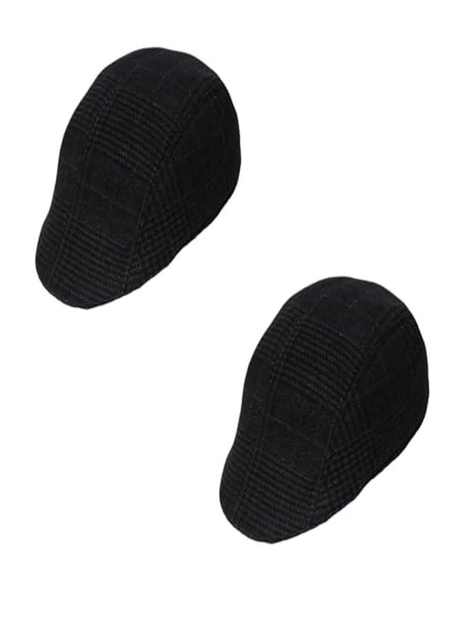 C Classic Unisex Classy & Retro Style Woolen Golf Cap Pack of 2 (Black) - Image 5