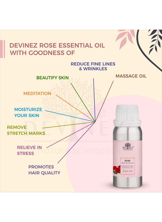 Devinez Rose Essential Oil 100% Pure Natural & Undiluted 500Ml For Skin Care Acne Improves Skin Health Prevents Aging Hair Care - Image 5