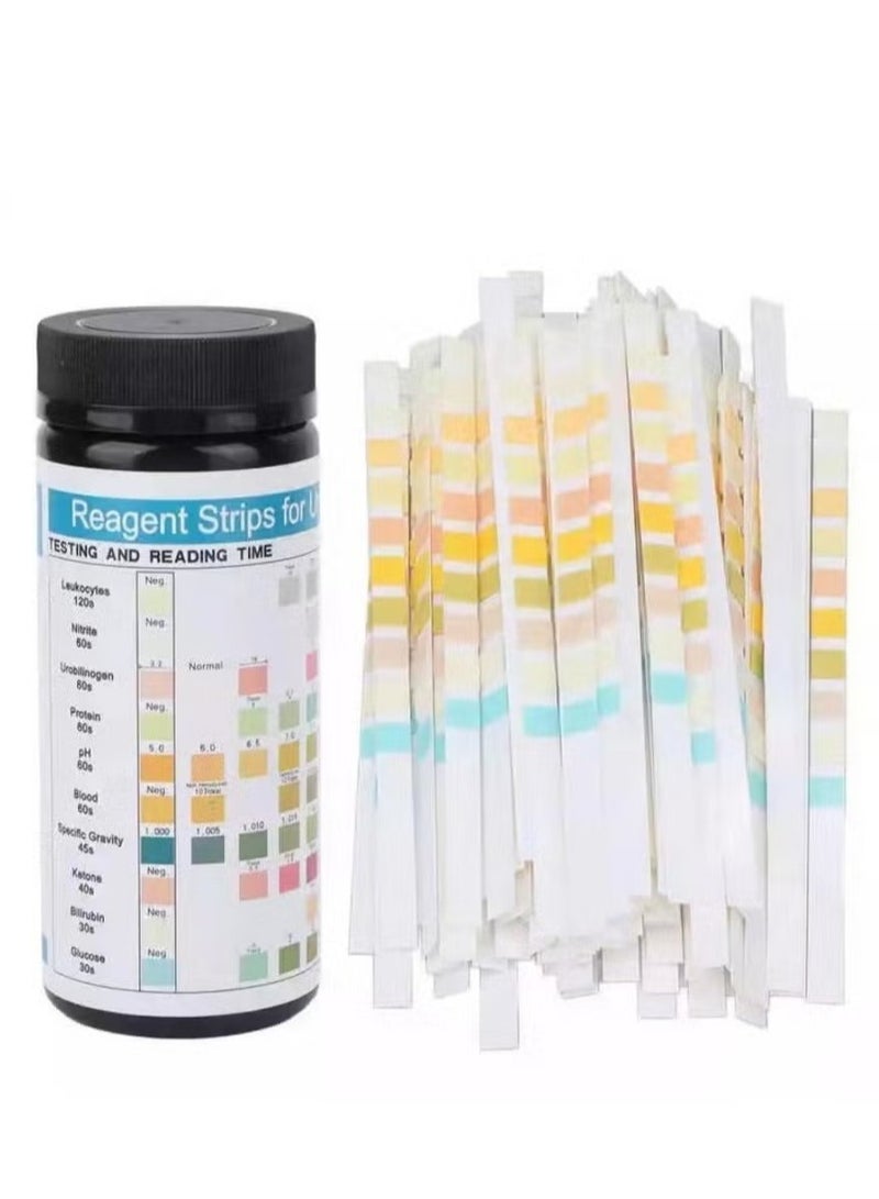 URs URS-10T Reagent for Urinalysis 100 Pieces Contain Leukocytes Nitrite Urobilinogen Protein pH Blood Specific Gravity Ketone Bilirubin Glucose Test Analysis Urine Test Strips  - Image 2