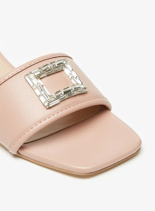 Celeste Women's Embellished Slip-On Sandals with Block Heels