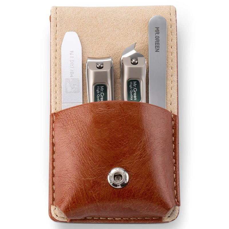 MrGreen MRGREEN Nail Clipper 4Pcs Set Stainless Steel Manicure Pedicure Set Medical Grade Grooming Kit with Travel Case Gift Box for Man  Woman 