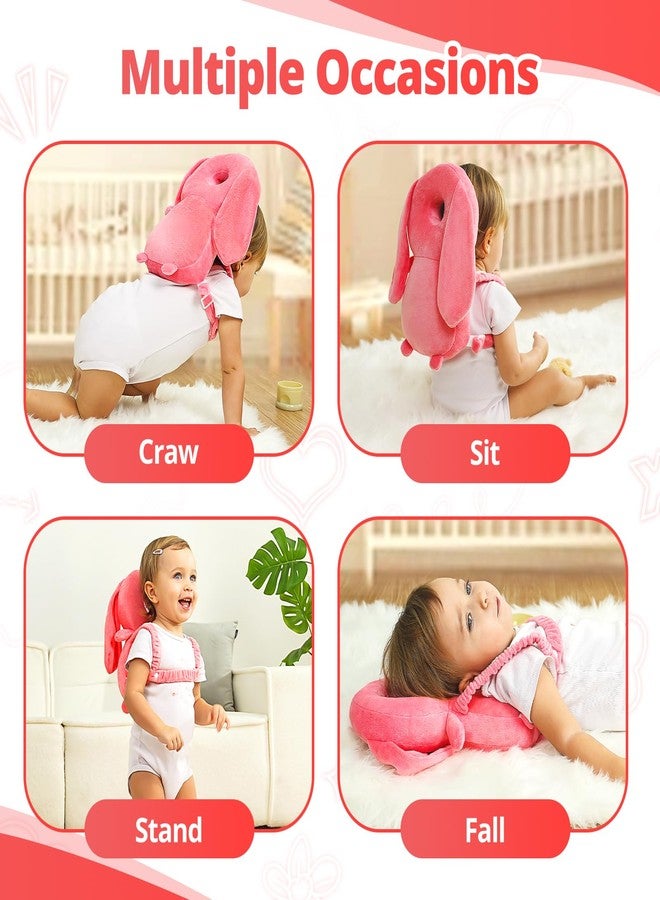 Ianul Baby Head Protector Backpack - Lightweight Adjustable Head Protection Harnesses for Toddlers - Prevent Injuries While Crawling and Walking - Soft Breathable Design with Secure Fit (Bunny) - Image 3