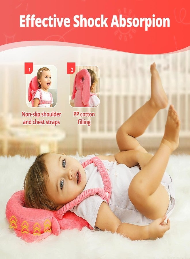 Ianul Baby Head Protector Backpack - Lightweight Adjustable Head Protection Harnesses for Toddlers - Prevent Injuries While Crawling and Walking - Soft Breathable Design with Secure Fit (Bunny) - Image 4