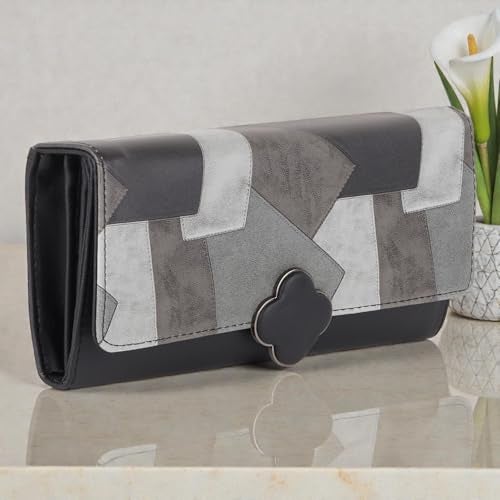 DOSYSO Women's Wallet Multicolor Wallets for Women Stylish Latest with Mobile Phone Space Card Slots Holder Printed Hand Clutch Daily Use Ladies Money Purse Big size Party Clutches Gift for Girls (Black) - Image 5