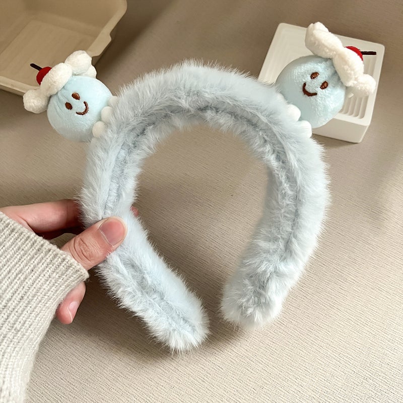 Generic Canyi Special Face Wash for Women 2024 New Autumn and Winter Headband Headband Cute Cartoon Plush Bear Kt Cat Headband G1139-2 egg boy blue headband