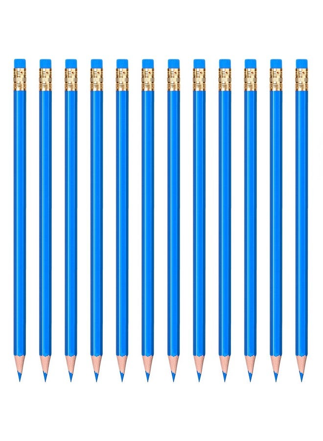 Zhanmai 36 Pieces Blue Pencils Checking Pencils Blue Colored Pencils #2 Hb With Eraser Pre Sharpened Pencils For Checking Map Coloring Tests Grading School Office Editing - Image 1