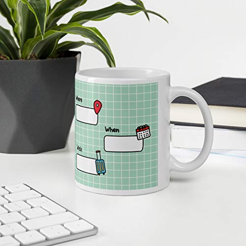 Oye Happy - Travel Addict Coffee Premium Mug - Best Gift for Travel Enthusiasts/Friends/Husband/Wife on Birthday/Friendship Day (Ceramic) (Microwavable) (330 ml) - Image 5