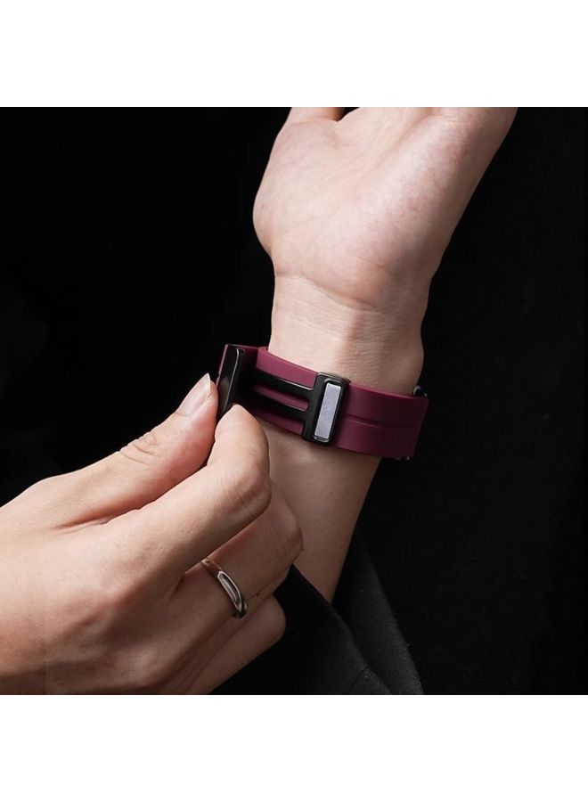 لساعة huawei WatchFit2 Watchband Fit3 ساعة سيليكون معدنية بإبزيم مغناطيسي بديل معصمه موضة جديدة - اللون: رمادي فضائي - ينطبق على: موصلات huawei Fit3 Series السوداء - Image 3