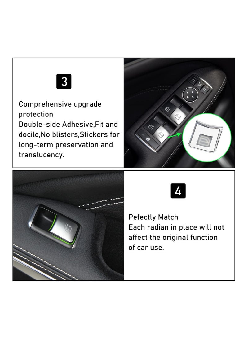 Captaintech Inner Door Power Window Switch Button Covers Trim Sticker, Replacement Compatible with Mercedes Benz A B C E G GLA CLA GLK GL ML GLE Class W204 W212 W246 W166 X166 X204, for Tesla Modle X S 14 PCS - Image 5