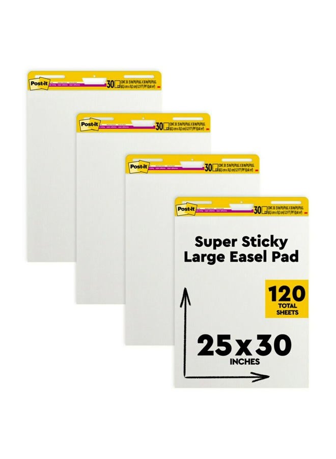 Post-it لوحة easel لاصقة للغاية، 25 بوصة × 30 بوصة، بيضاء، 30 ورقة/لوحة، 4 لوحات/عبوة، رائعة للمعلمين والطلاب الافتراضيين (559 VAD 4PK) - Image 1