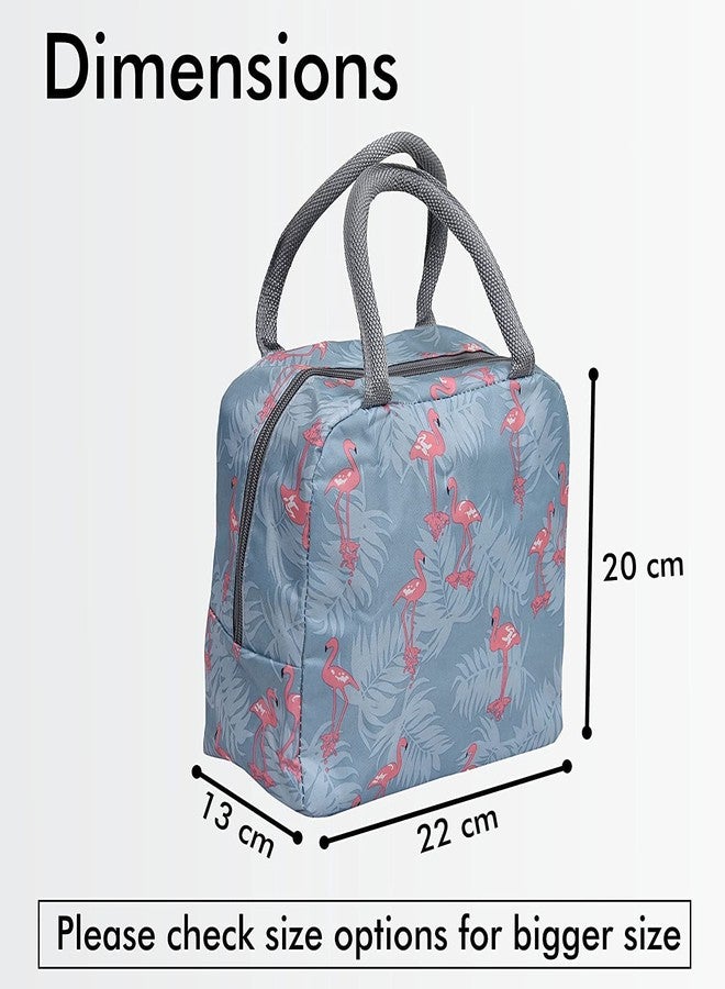 MYZON PAVITR Shop Reusable Insulated Cooler Cute Lunch Bags for Women & Men Pack It Freezable Fashionable Work Picnic or Travel Camping Outdoor Picnic (Grey Flamingo) - Image 5