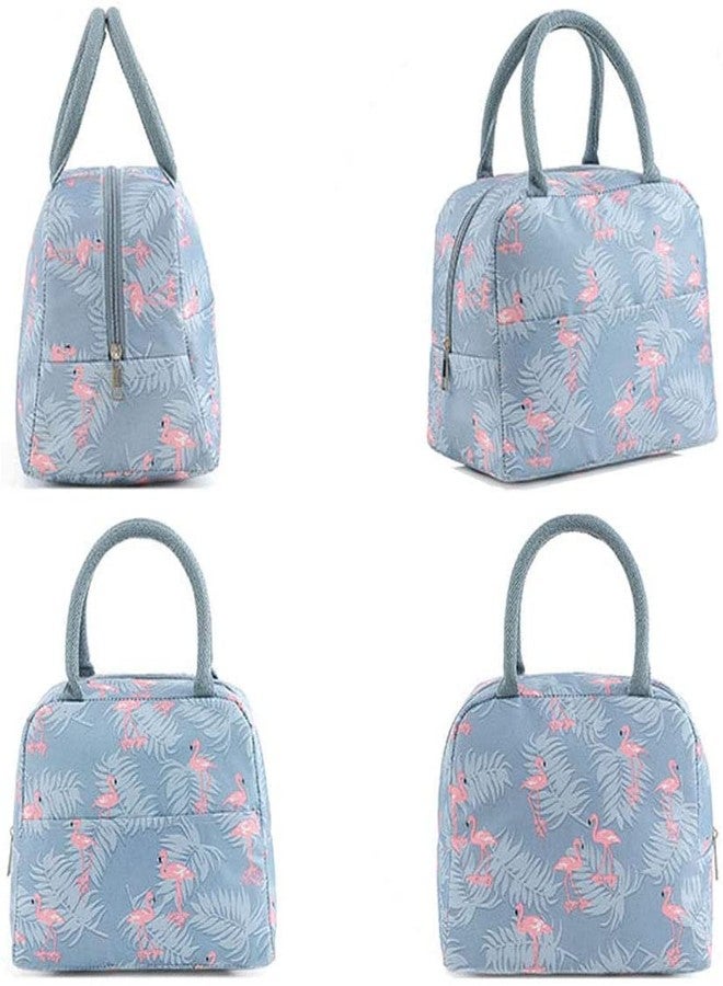 MYZON PAVITR Shop Reusable Insulated Cooler Cute Lunch Bags for Women & Men Pack It Freezable Fashionable Work Picnic or Travel Camping Outdoor Picnic (Grey Flamingo) - Image 2
