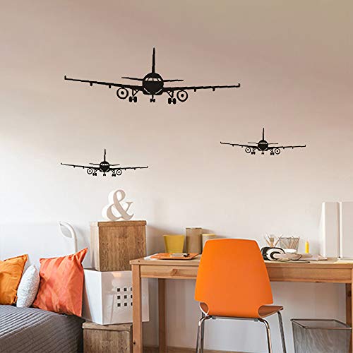 Lnrkai 3Pcs Airplane Wall Decor Stickers, DIY Removable Aircraft Wall Art Decal Home Decoration for Living Room, Bedroom, Gift Wallpaper Mural for Boys, Girls, Kids - Image 3