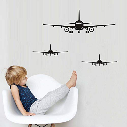 Lnrkai 3Pcs Airplane Wall Decor Stickers, DIY Removable Aircraft Wall Art Decal Home Decoration for Living Room, Bedroom, Gift Wallpaper Mural for Boys, Girls, Kids - Image 2