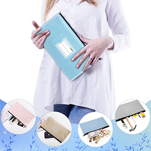 Sinzip 4 Pack Bank Deposit Money Wallet, Heavy Duty Leatherette Security Zipper Wallet with Clear Window, Coin Bag, Cash Bag, Tool Pouch, Assorted Colors - Image 3