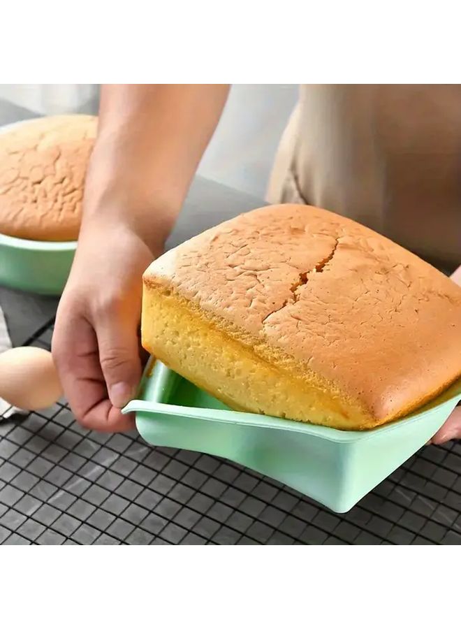 5Pcs Multifunctional Square And Round Cake Silicone Molds Easy To Demold High Temperature Resistant Sturdy Durable For Baking In Kitchen Restaurant And Cake Shop Beige Green Gray Purple Red - Image 3