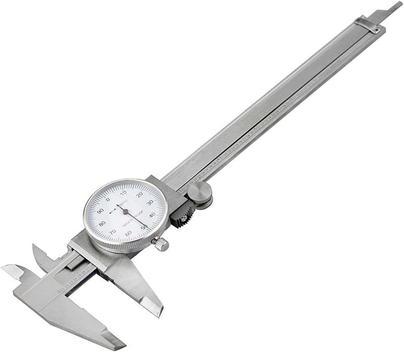 SE 3-Way Measuring Shockproof Steel Dial Caliper, 0-6" SAE - Precision Tool with Hard Case - 780DC - Image 1