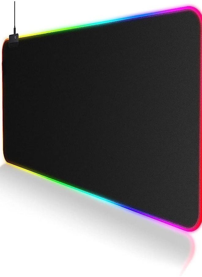 Generic - Gaming Mouse Pad ，Large LED Gaming Mouse Mat with Custom Design Stitched Edges，800 x 300 x 4mm XXL - Image 1