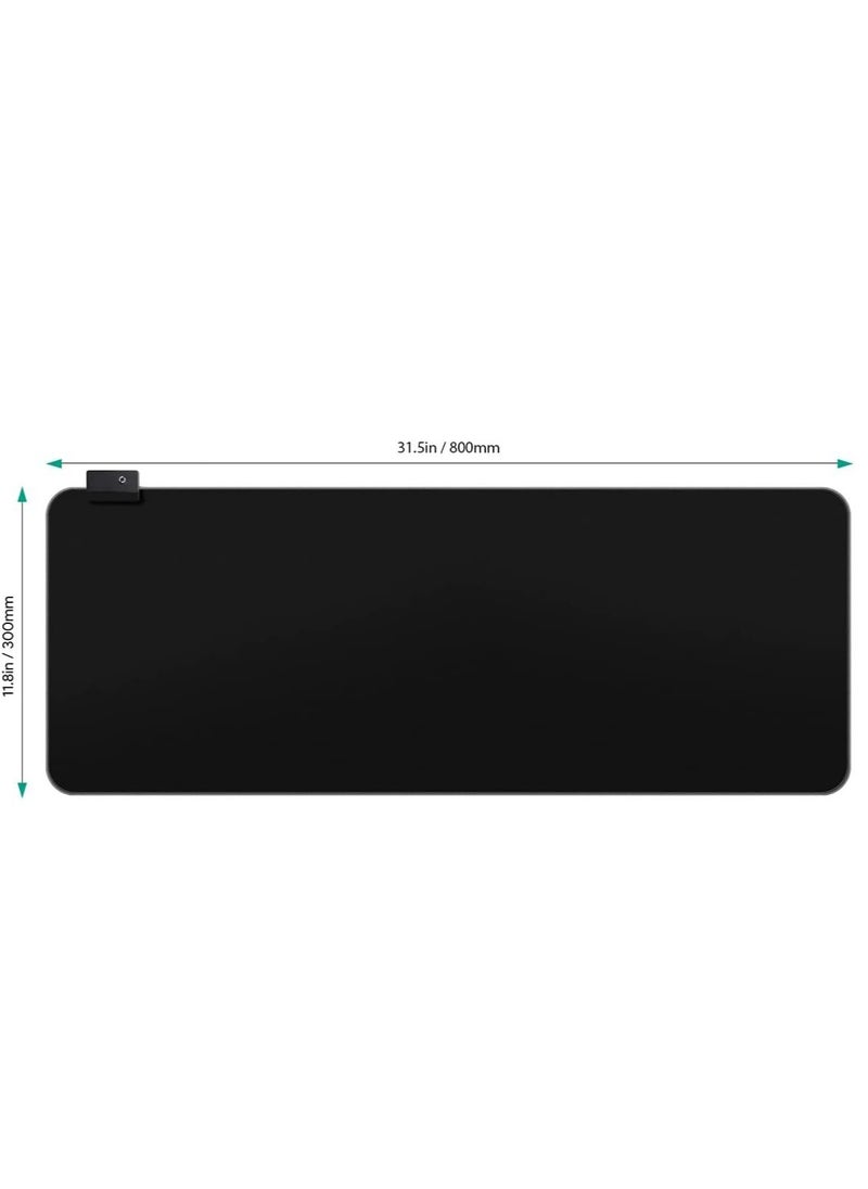Generic - Gaming Mouse Pad ，Large LED Gaming Mouse Mat with Custom Design Stitched Edges，800 x 300 x 4mm XXL - Image 1