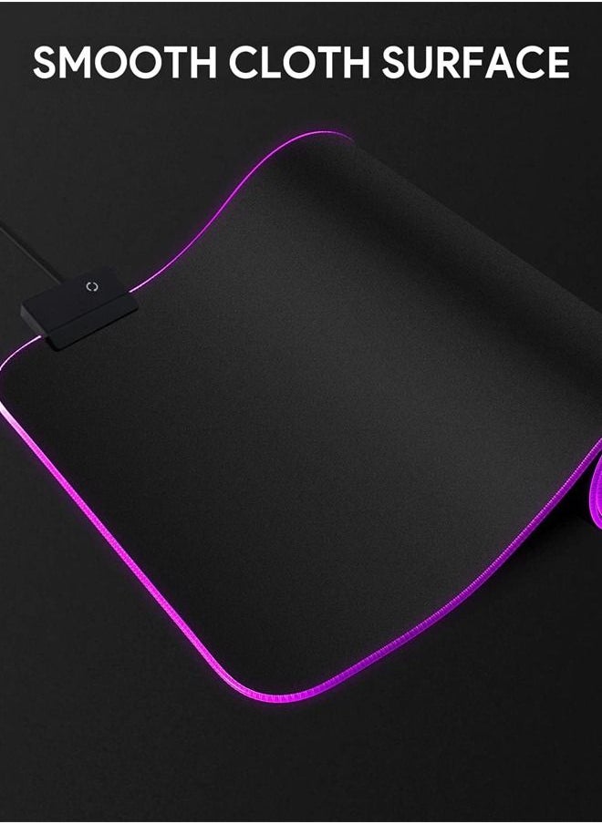 Generic - Gaming Mouse Pad ，Large LED Gaming Mouse Mat with Custom Design Stitched Edges，800 x 300 x 4mm XXL - Image 1